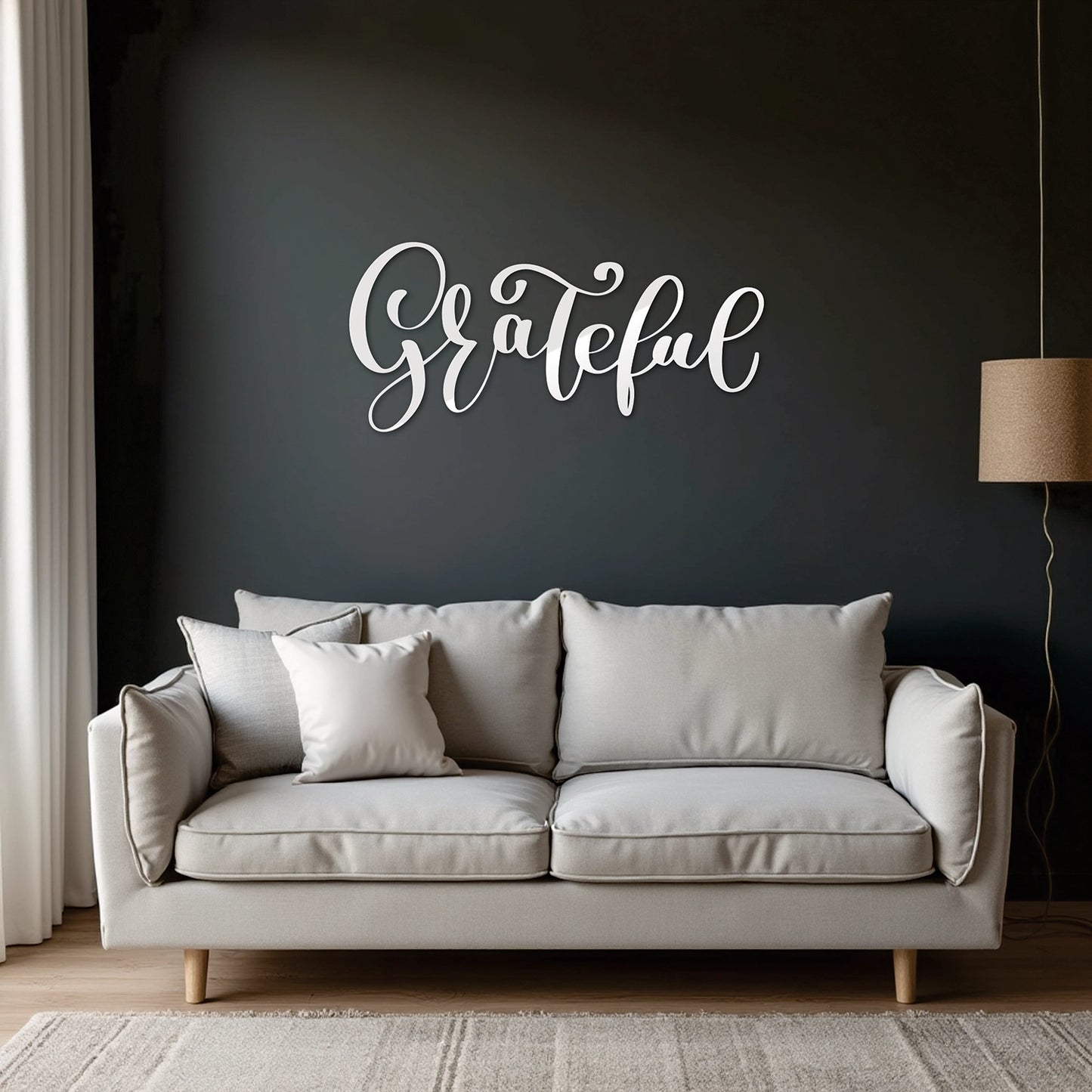 "Grateful" Acrylic Cutout Wall Art (Bold Design)