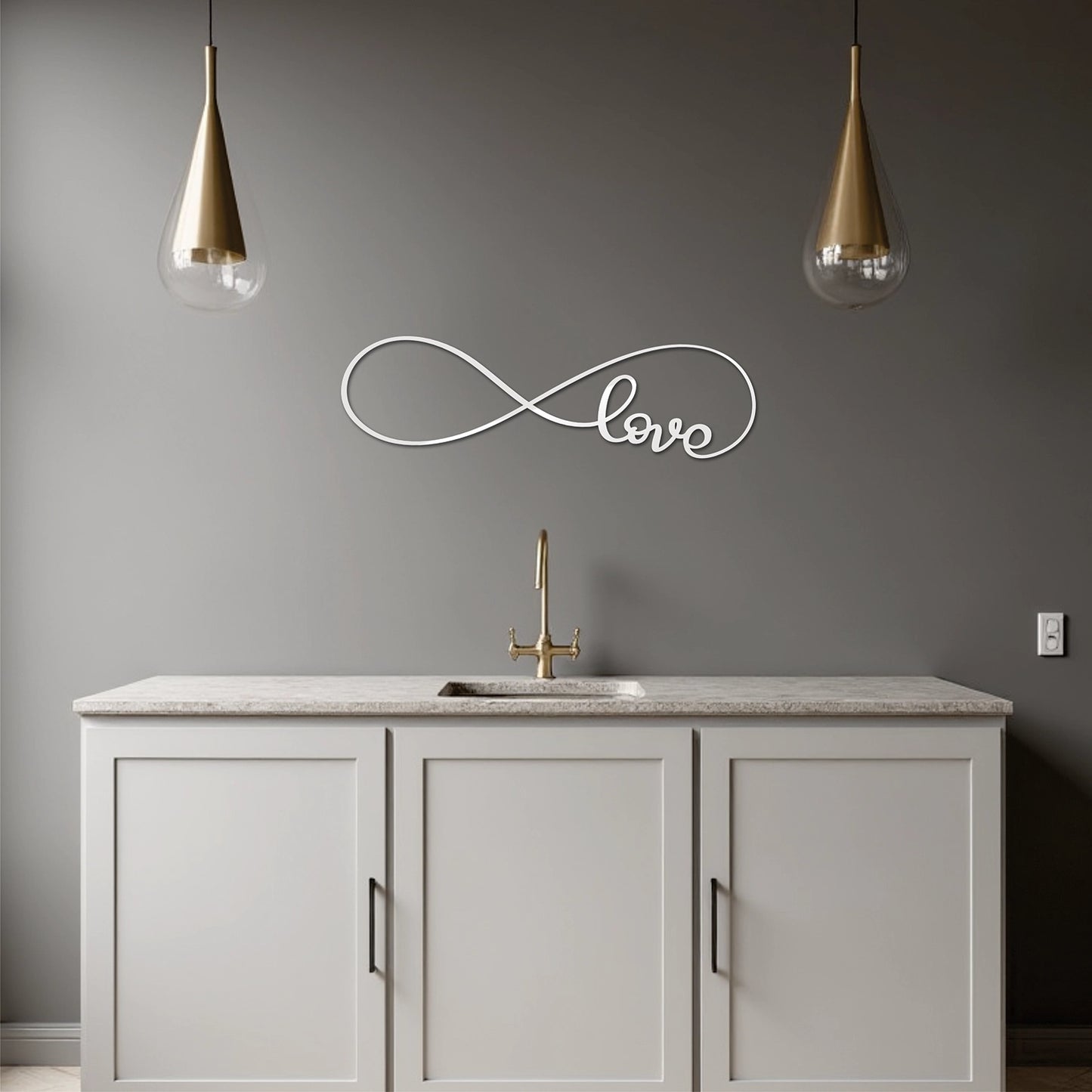 "Love" Acrylic Cutout Wall Art (Infinity Design)