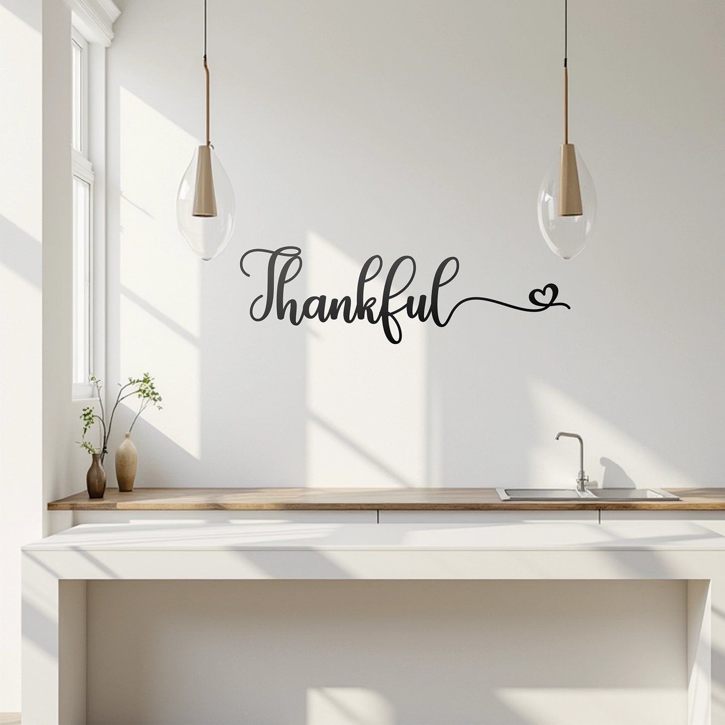"Thankful" Wall Decal (Heart Design)