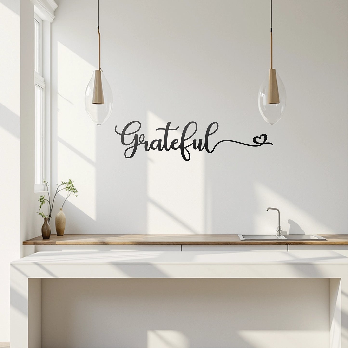 "Grateful" Wall Decal (Heart Design)