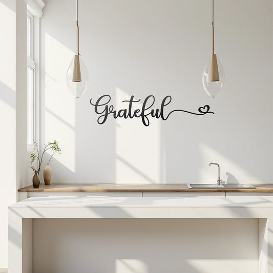 "Grateful" Wall Decal (Heart Design)