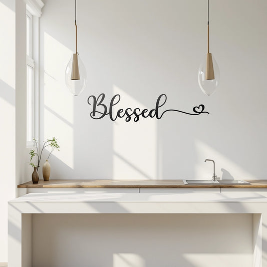"Blessed" Wall Decal (Heart Design)