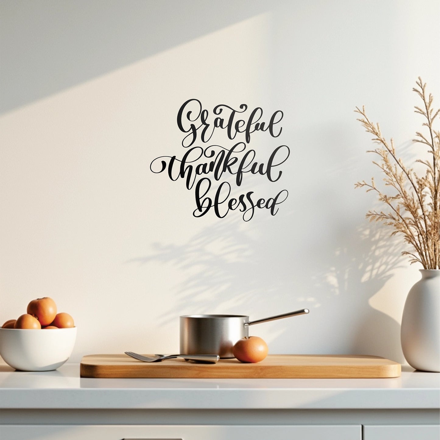"Grateful Thankful Blessed" Wall Decal
