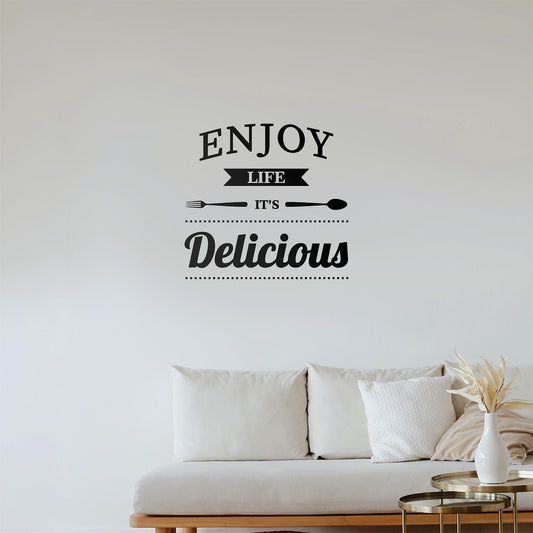 "Life is Delicious" Motivational Wall Decal