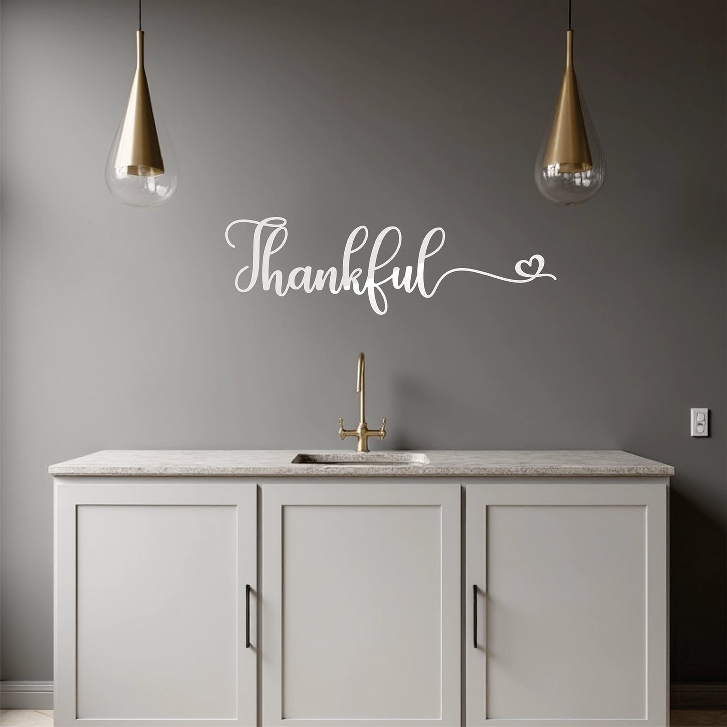 "Thankful" Wall Decal (Heart Design)