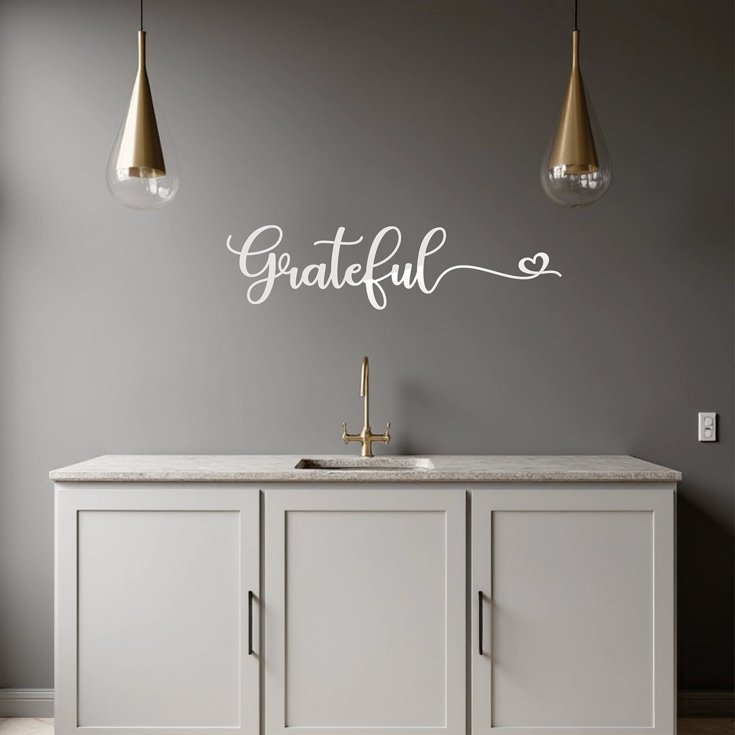 "Grateful" Wall Decal (Heart Design)