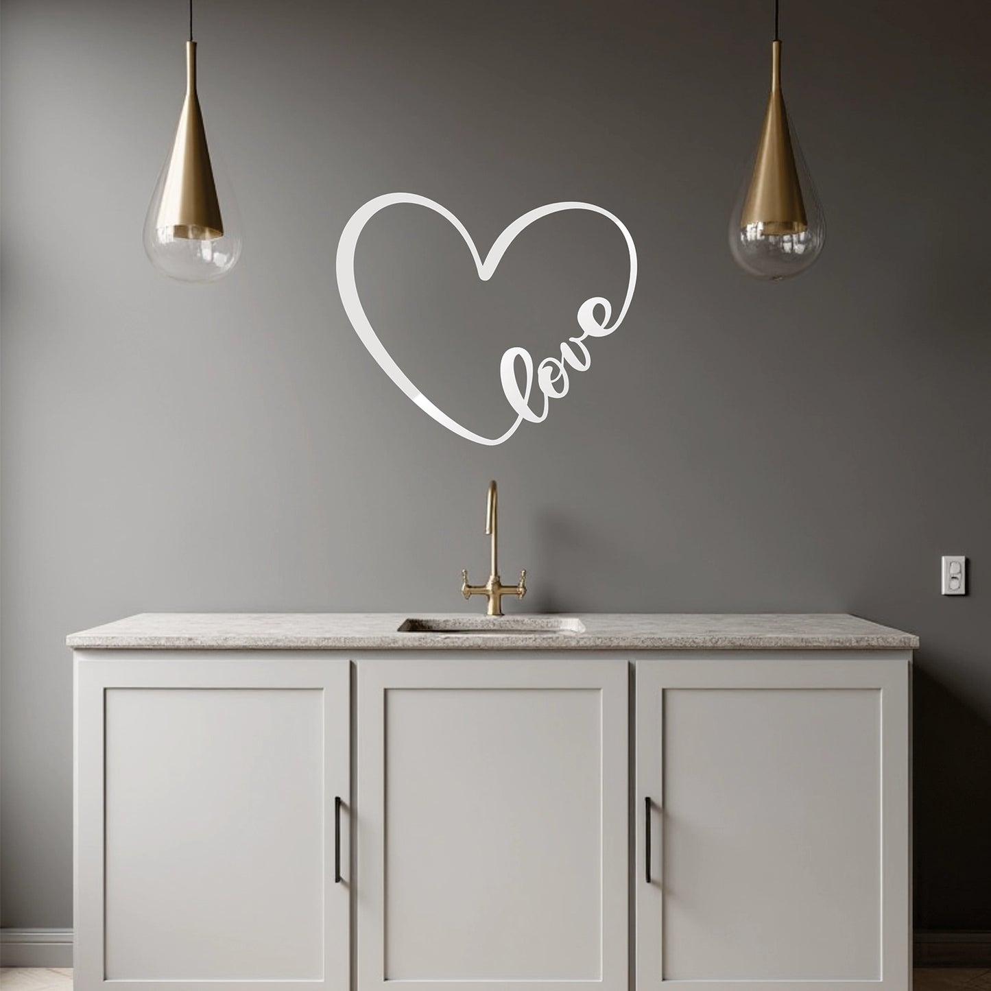 "Love" Wall Decal (Heart Design)