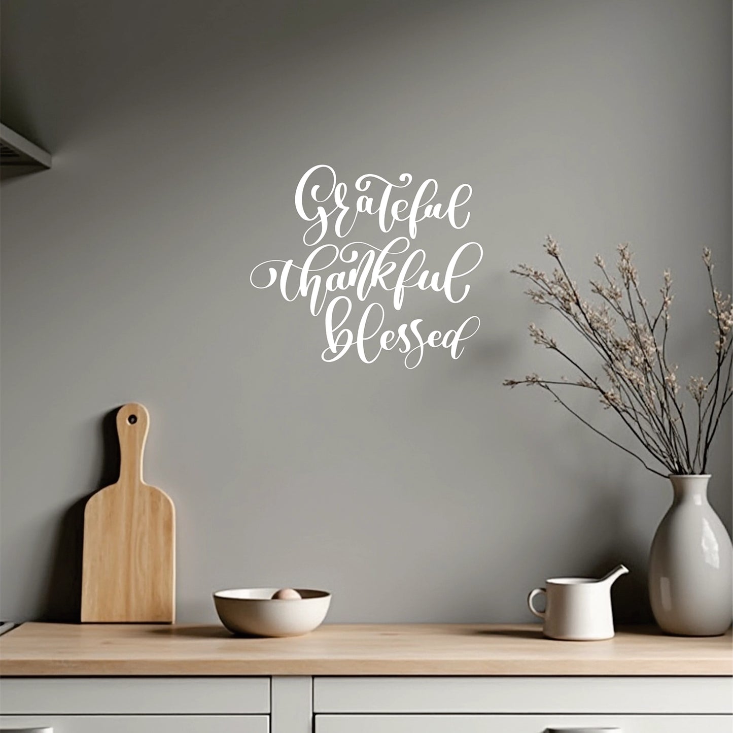 "Grateful Thankful Blessed" Wall Decal