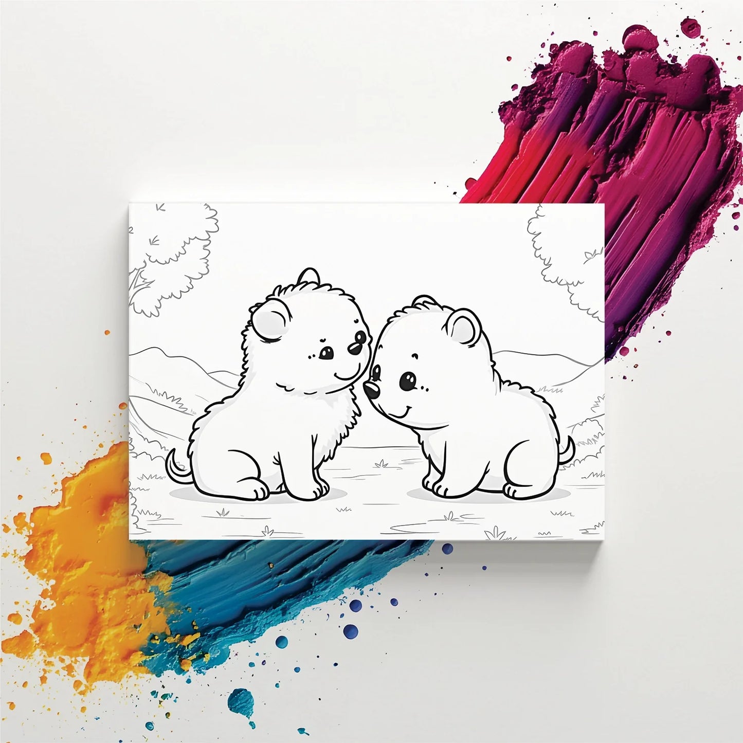 "Two Bears" Kids Painter Canvas