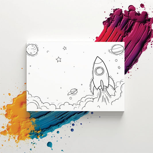 "Space Rocket" Kids Painter Canvas
