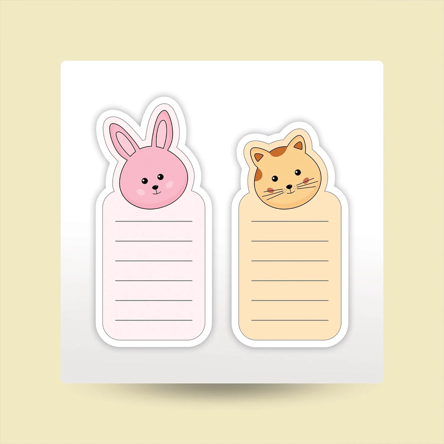 "Rabbit Cat" Kids Writing Pad Sticker