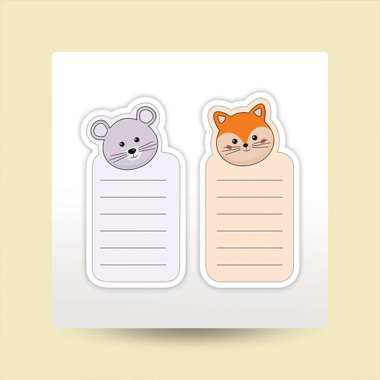 "Mouse Fox" Kids Writing Pad Sticker