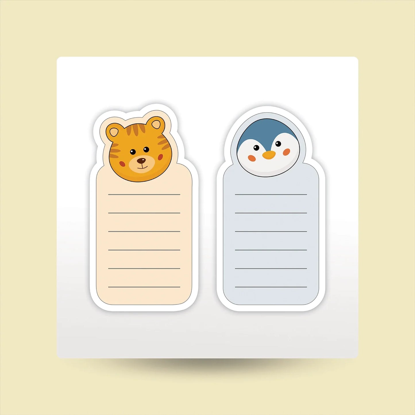 "Lion Penguin" Kids Writing Pad Sticker