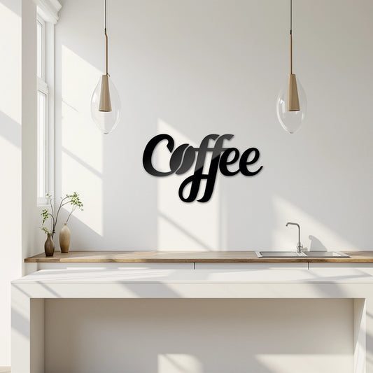 "Coffee" Acrylic Cutout Wall Art (Bean Design)