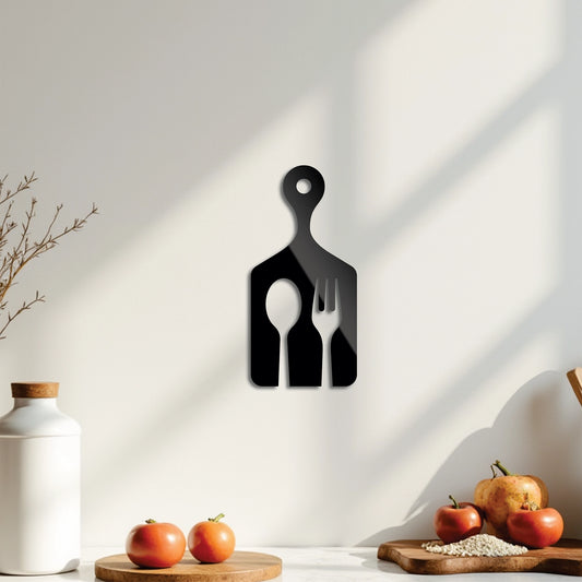 "Cutting Board Cutlery" Acrylic Cutout Wall Art