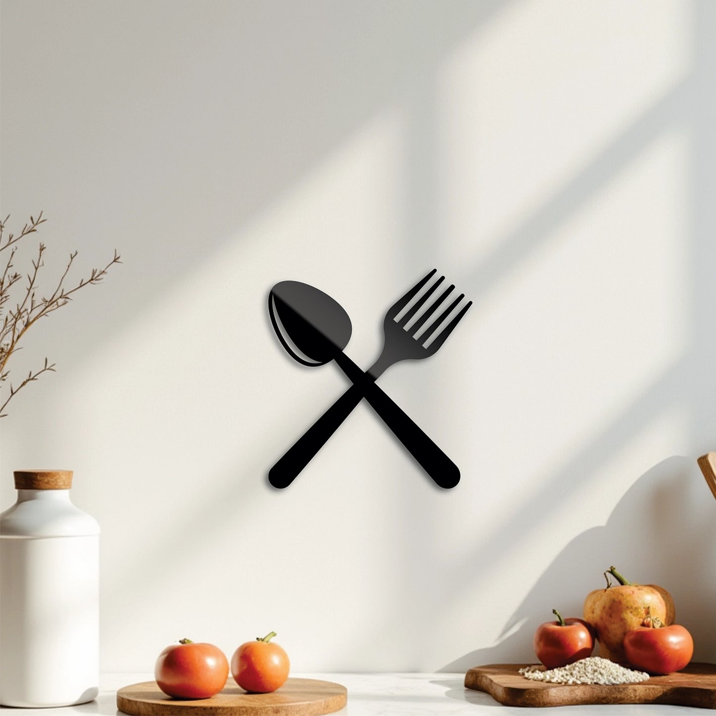 "Cutlery" Acrylic Cutout Wall Art (Crossed Design)