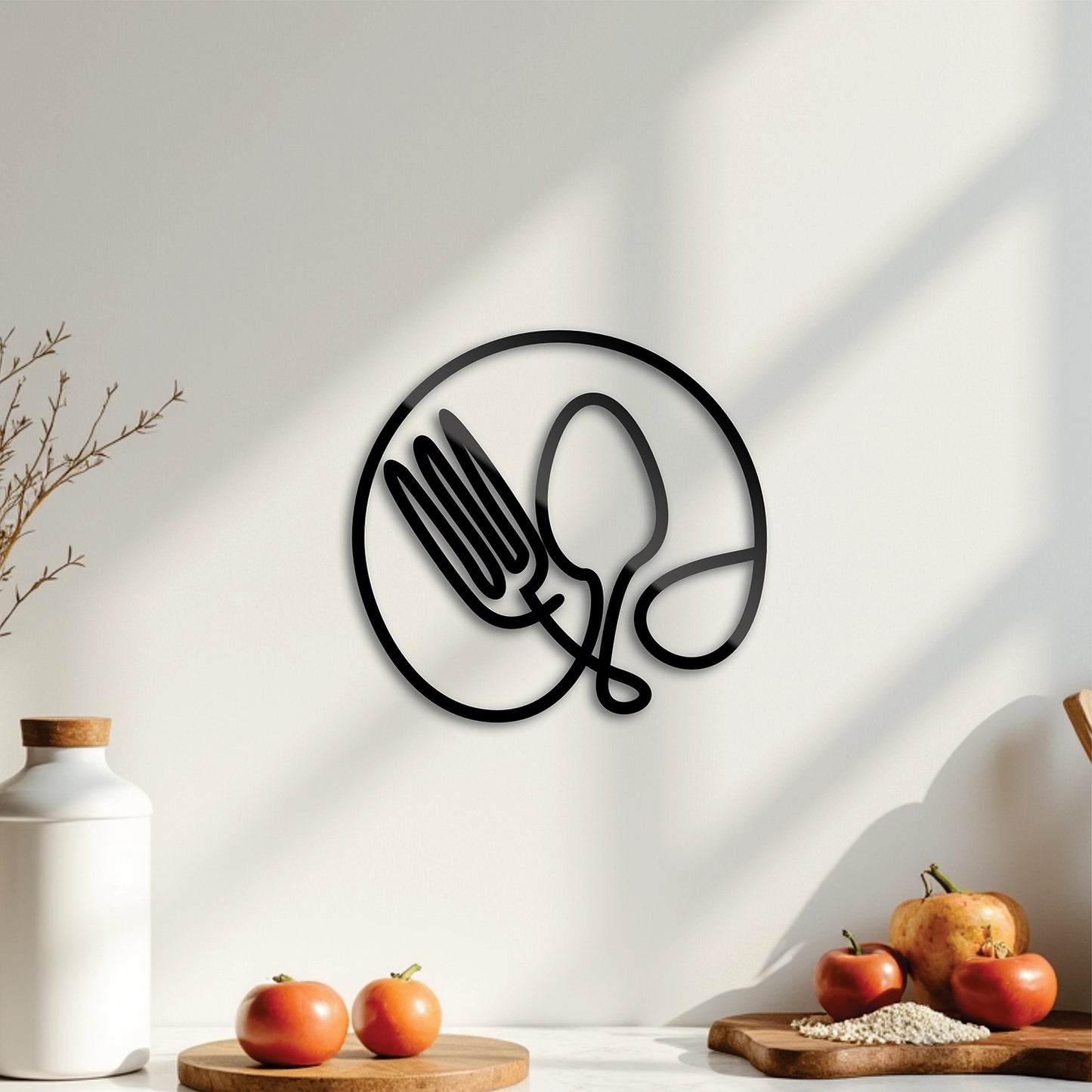 "Cutlery" Acrylic Cutout Wall Art (Creative Design)