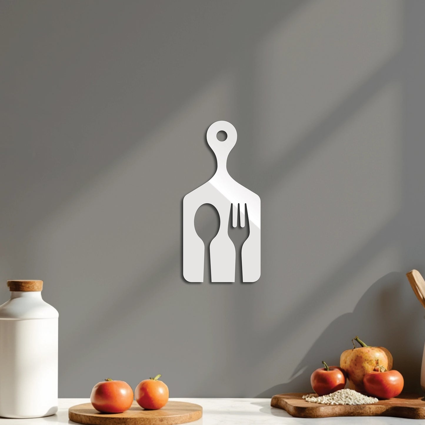 "Cutting Board Cutlery" Acrylic Cutout Wall Art