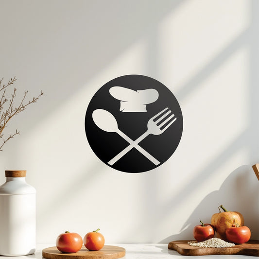 "Chef Cutlery" Wall Decal (Cicular Design)