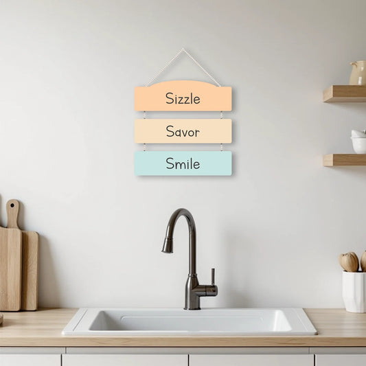 "Sizzle Savor Smile" Wall Panels