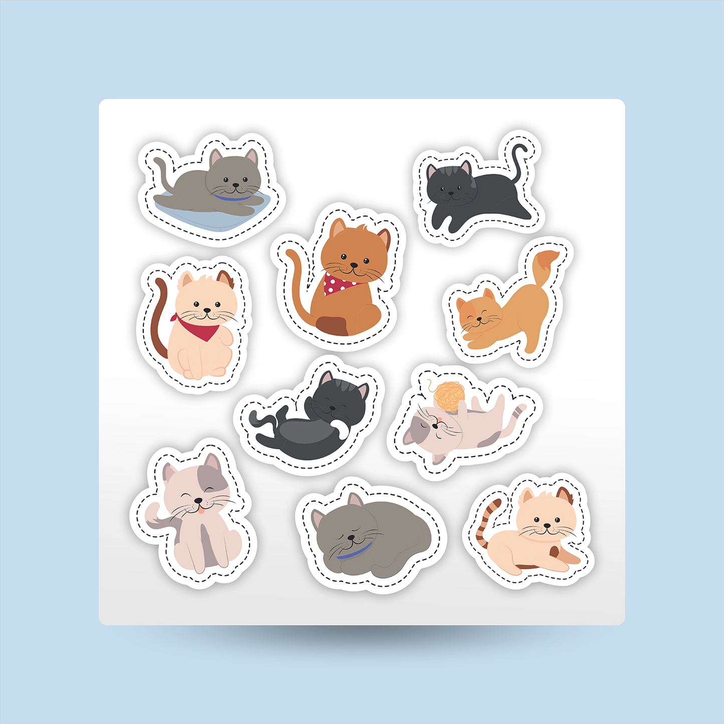 Playful Cats Kids Sticker Packs