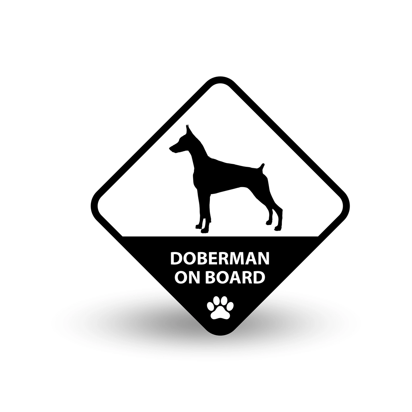 Doberman on Board Car Decal