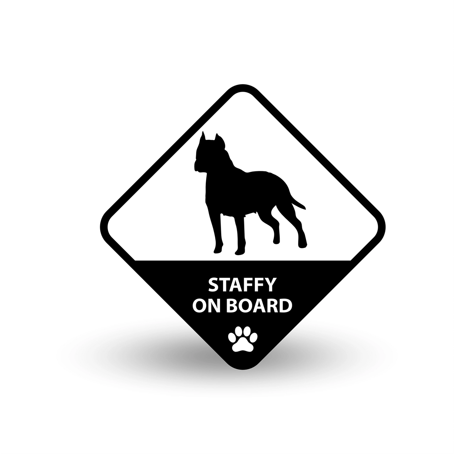 Staffy on Board Car Decal