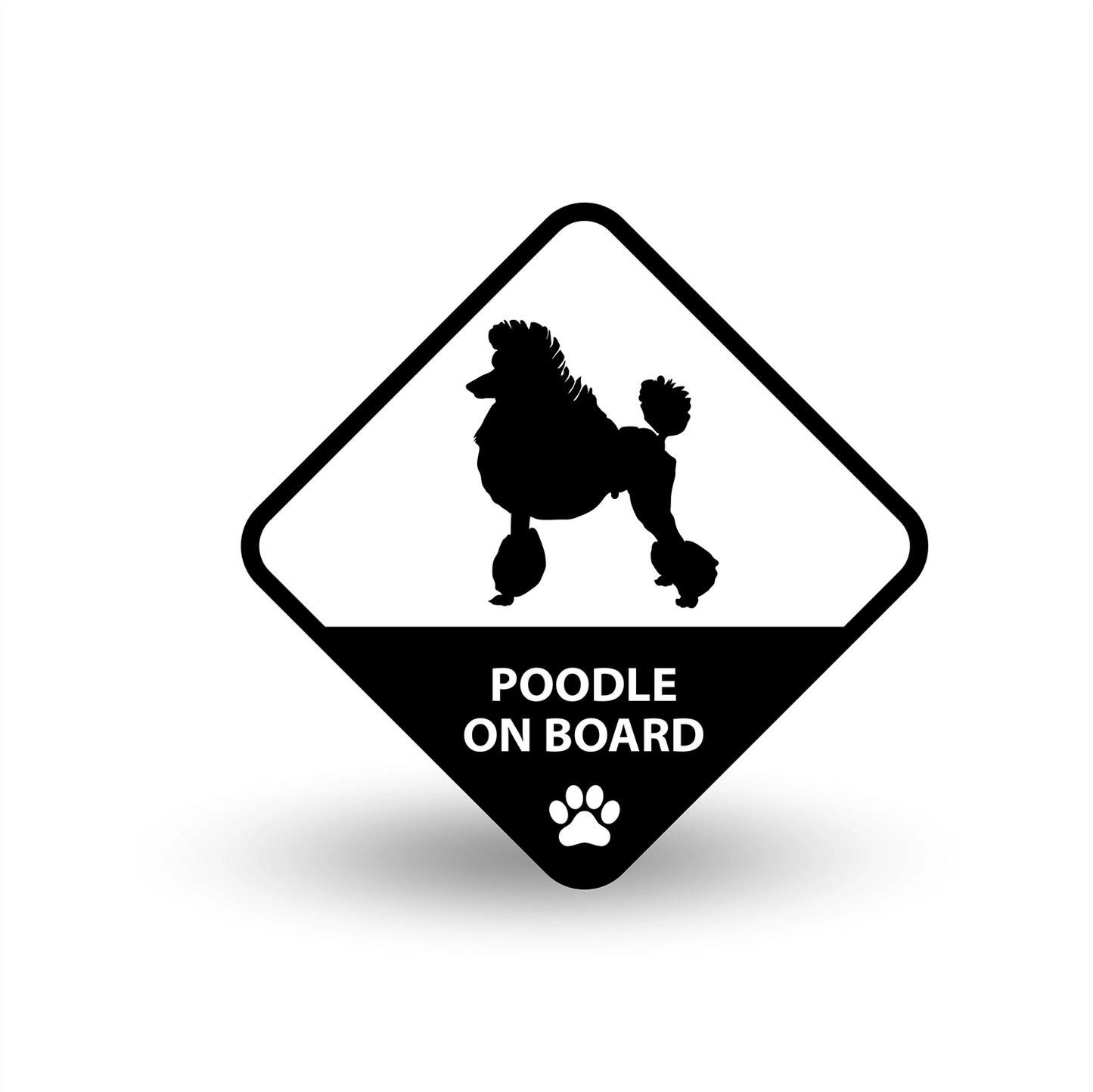 Poodle on Board Car Decal