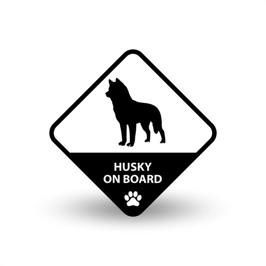 Husky on Board Car Decal