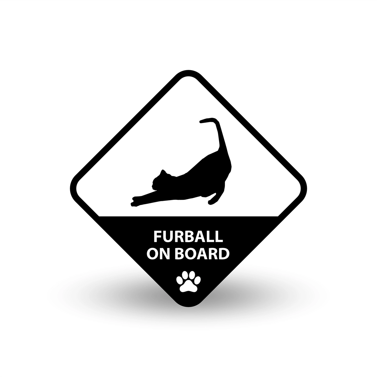 Furball on Board Car Decal