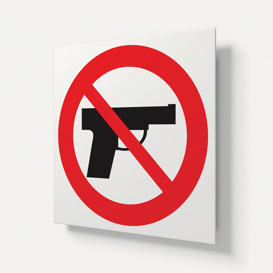 "Carrying of Firearms Prohibited" Safety Signage Panel
