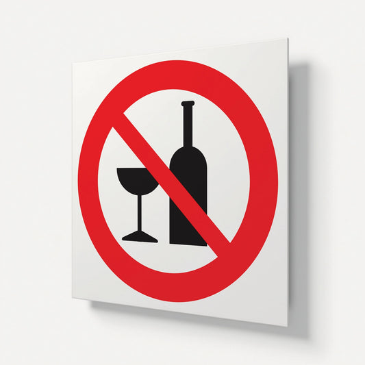 "Alcohol Prohibited" Safety Signage Panel