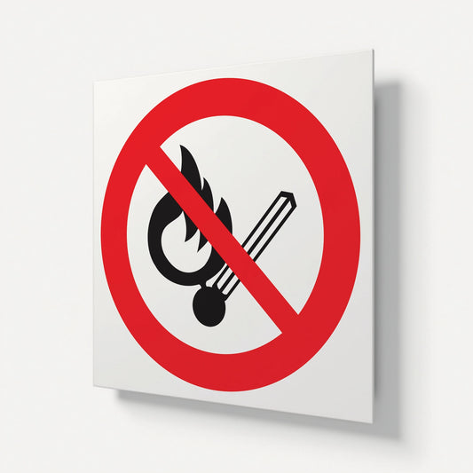 "Fire & Open Flame Prohibited" Safety Signage Panel