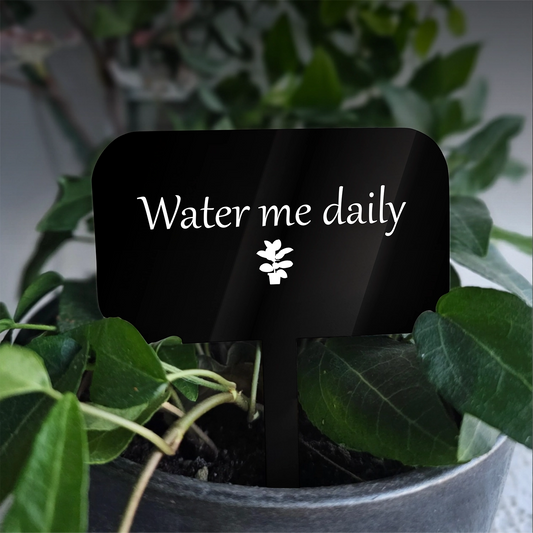 "Water me daily" Acrylic Plant Marker