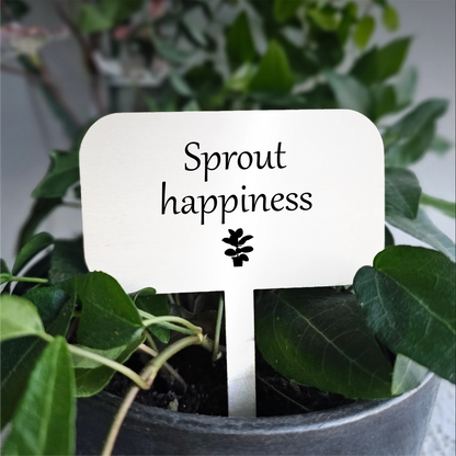 "Sprout Happiness" Acrylic Plant Marker