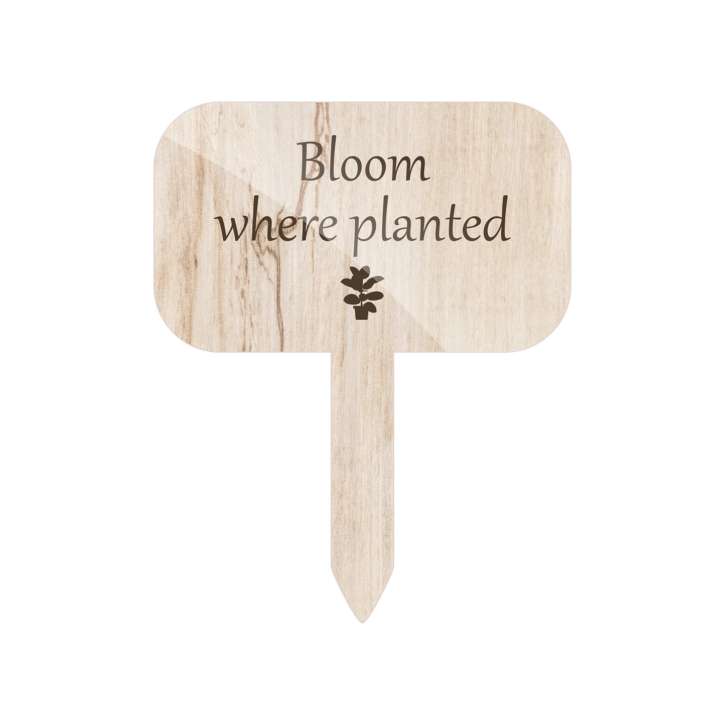 "Bloom" Plant Marker (Wood Texture)