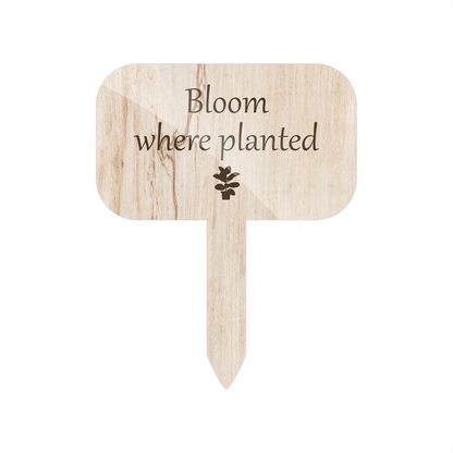 "Bloom" Plant Marker (Wood Texture)