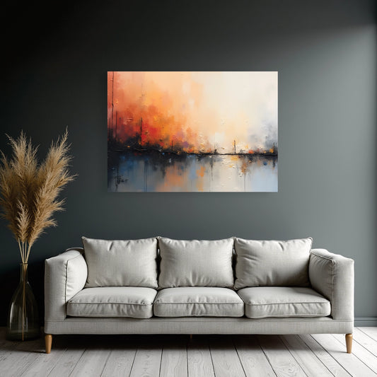 "Abstract Earthy Horizon" Wall Art Frame