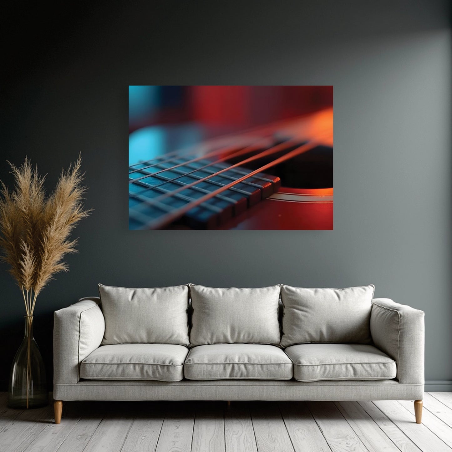 "Accoustic Guitar Bokeh" Wall Art Frame