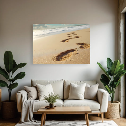 "Ocean Beach Footprints" Wall Art Frame