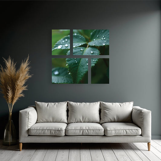 "Leaf Droplets" Bento Canvas Frame
