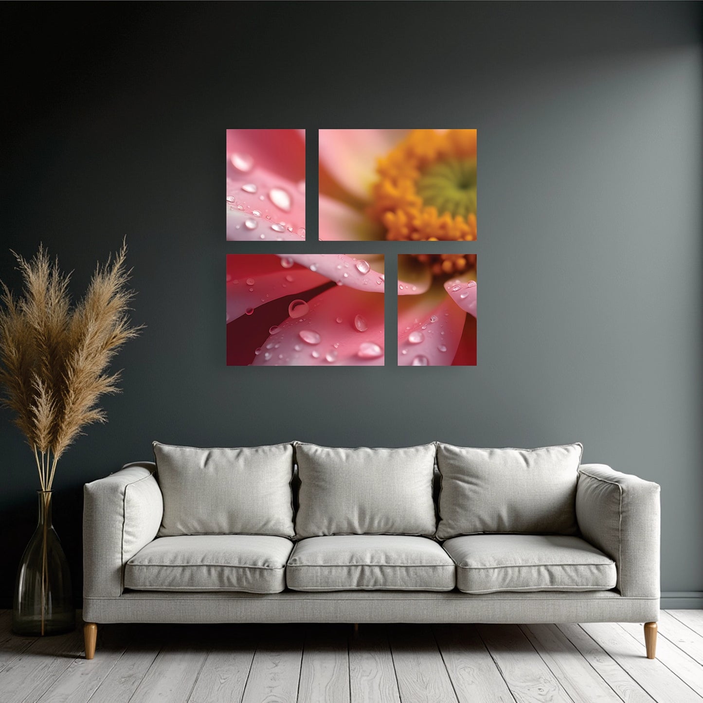 "Flower Petal Droplets" Bento Canvas Frame