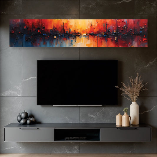 "Abstract Warm Vista" Panoramic Wall Art Frame