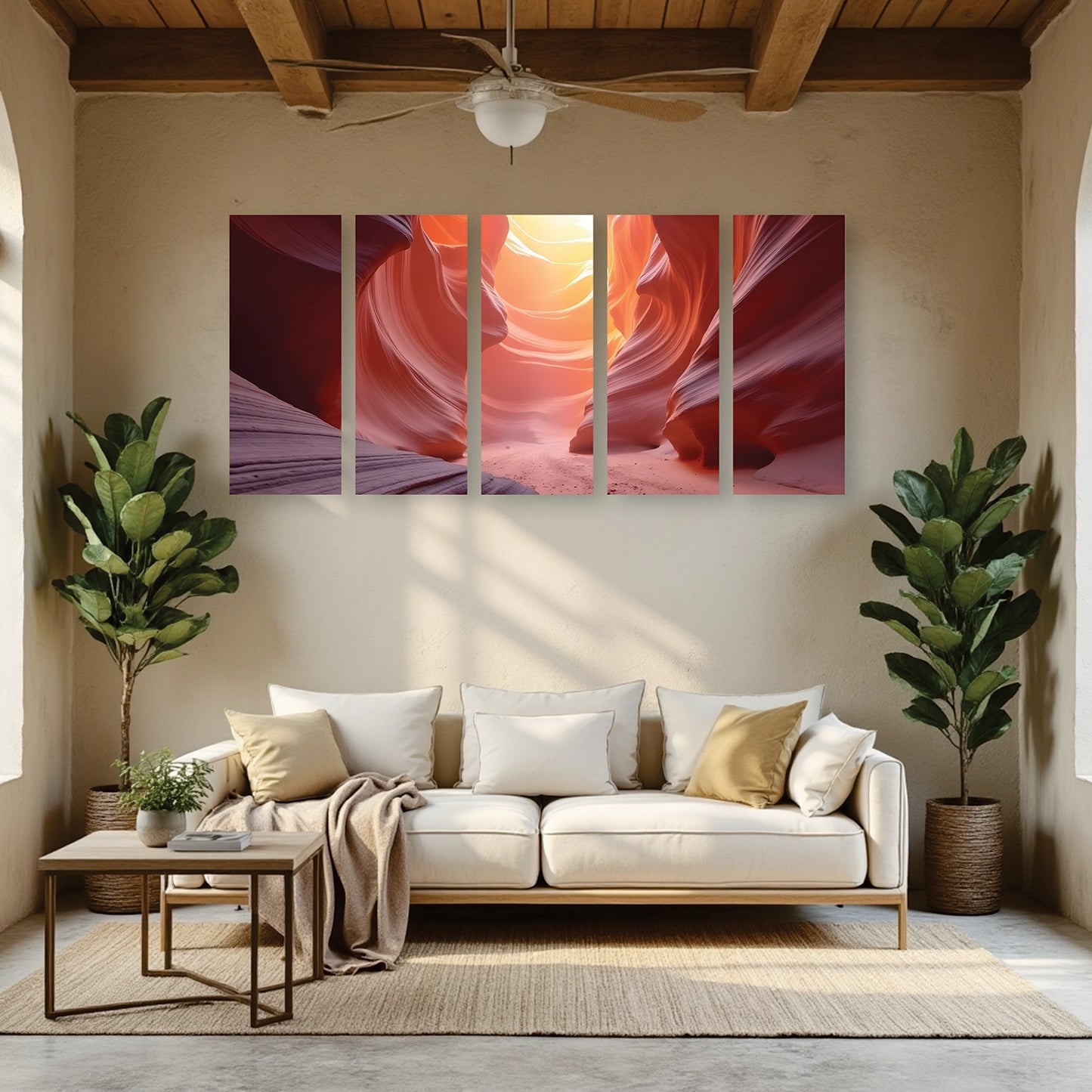 "Canyon Tones" 5 Panel Tiled Wall Art Frames