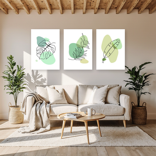 "Cool Abstract Leaves" Wall Art Frame Set