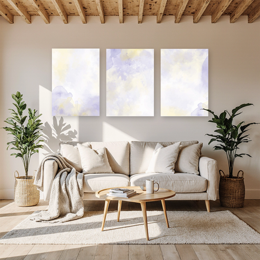 "Lavender Water Colour" Wall Art Frame Set
