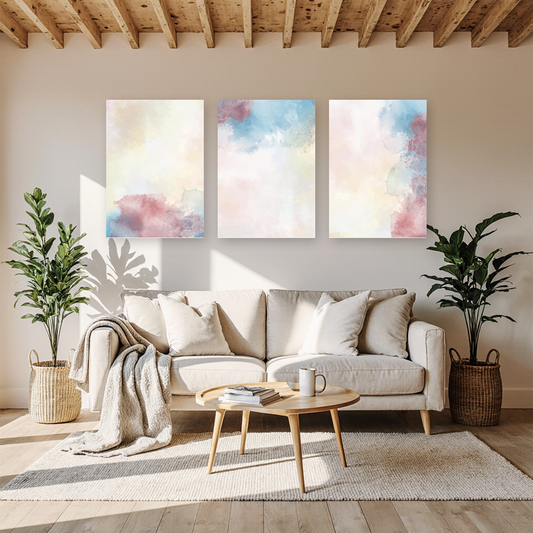 "Earthly Abstract Water Colour" Wall Art Frame Set
